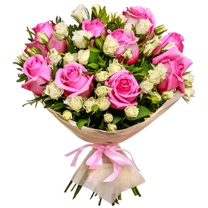 Pink rose 50 cm - 12, Spray rose: white, cream, light pink 50 cm - 13, Pistachio, Felt, Ribbon