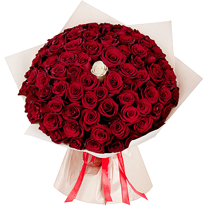 Red rose 50 cm - 160, White rose 50 cm - 1, Wrapping Paper
