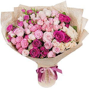 Peony sprayrose - 19, Spray rose: white, cream, light pink 50 cm - 12, Wrapping Paper