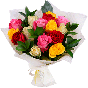 Arrangement of 15 Kenyan Roses with delivery Kerch