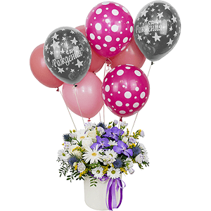 Fluffy cloud with balloons with delivery Kerch