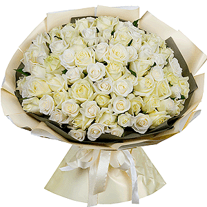 101 white local roses arrangement with delivery Kerch