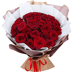 25 red local roses arrangement