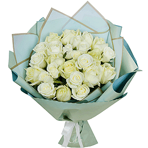25 white local roses arrangement with delivery Kerch