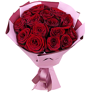 15 red local roses arrangement