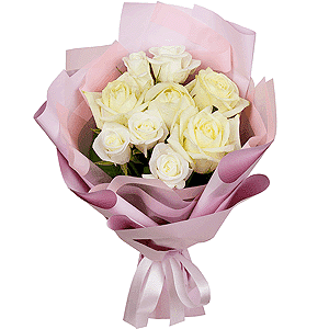 9 white local roses arrangement with delivery Kerch