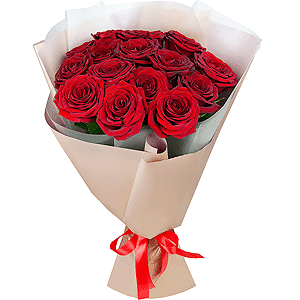 Bouquet of 15 red roses