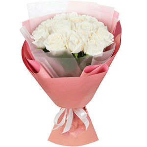 Bouquet of 15 white roses with delivery Kerch