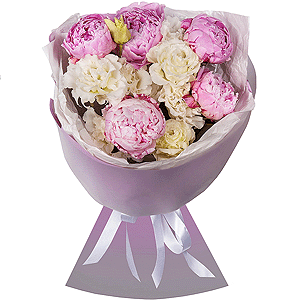 Peony pink - 5, lisianthus - 5, Wrapping Paper