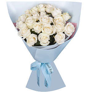 21 white local roses arrangement with delivery Kerch