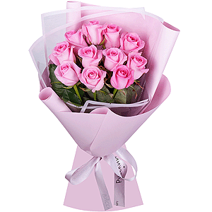 11 pink local roses arrangement