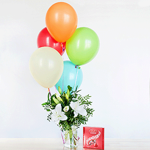 Gift set "Lilies, sweets and balloons" with delivery Kerch