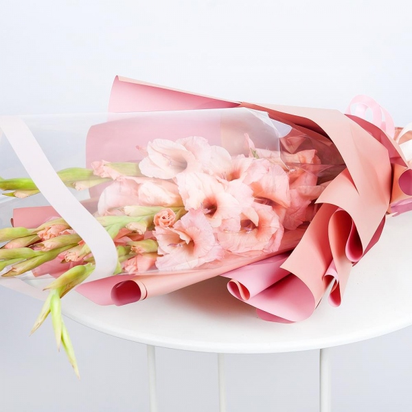 Pink Gladiolus - 7, Wrapping Paper, Ribbon