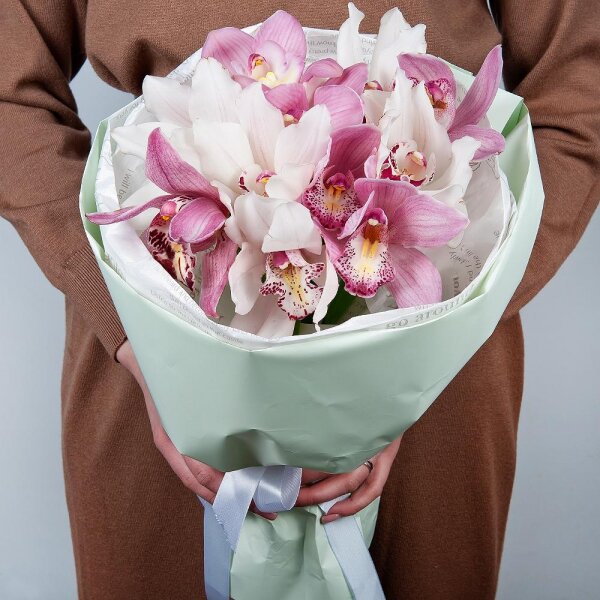 Cymbidium Orchid bud - 11, Flask for orchids, Wrapping Paper
