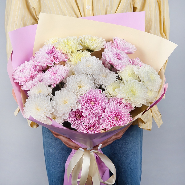 Baltica White Spray Chrysanthemum - 7, Wrapping Paper, Ribbon