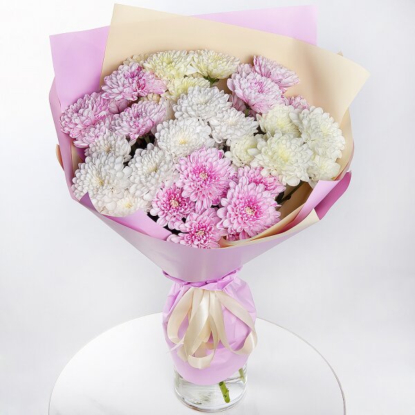 Baltica White Spray Chrysanthemum - 7, Wrapping Paper, Ribbon