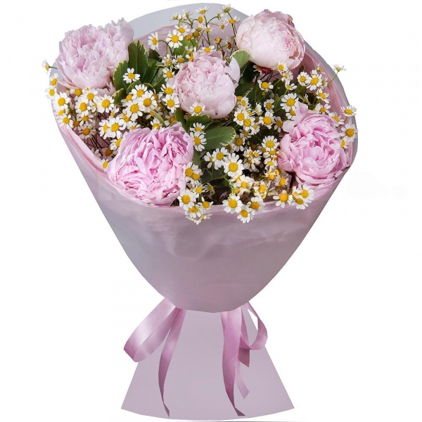 Peony pink - 9, Chamomile - 5, Wrapping Paper