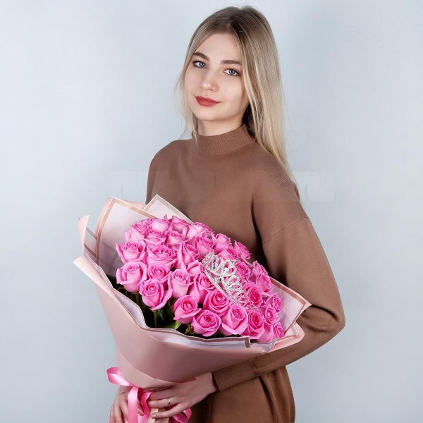 Pink rose 50 cm - 55, Decorative crown, Wrapping Paper