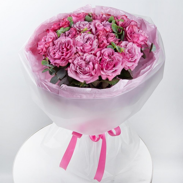 Pink rose Country Blues 50 cm - 19, Eucalyptus, Wrapping Paper
