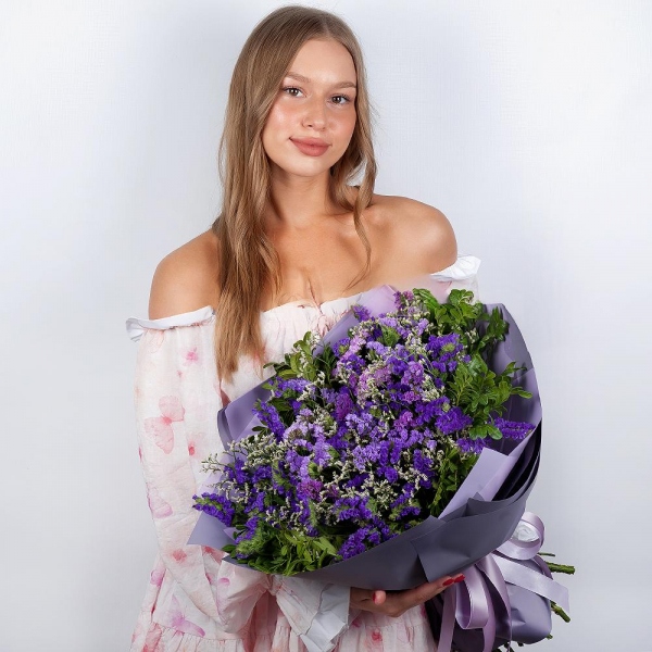 Blue Statice, Limonium (1 pc.), Wrapping Paper, Pistachio