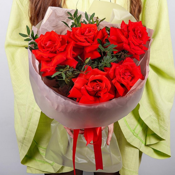 Rose Red 50 cm Ecuador - 9, Pistachio, Wrapping Paper